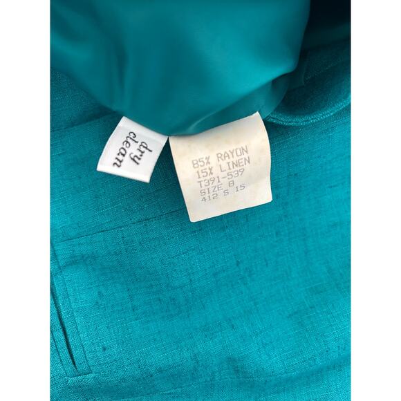 Pendleton Blazer Jacket Women's 8 Teal Blue Made in USA Country Sophisticates - Picture 4 of 11